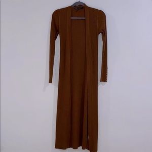 Caramel Brown Long Cardigan Sweater